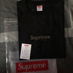 Supreme Swarovski black tee
